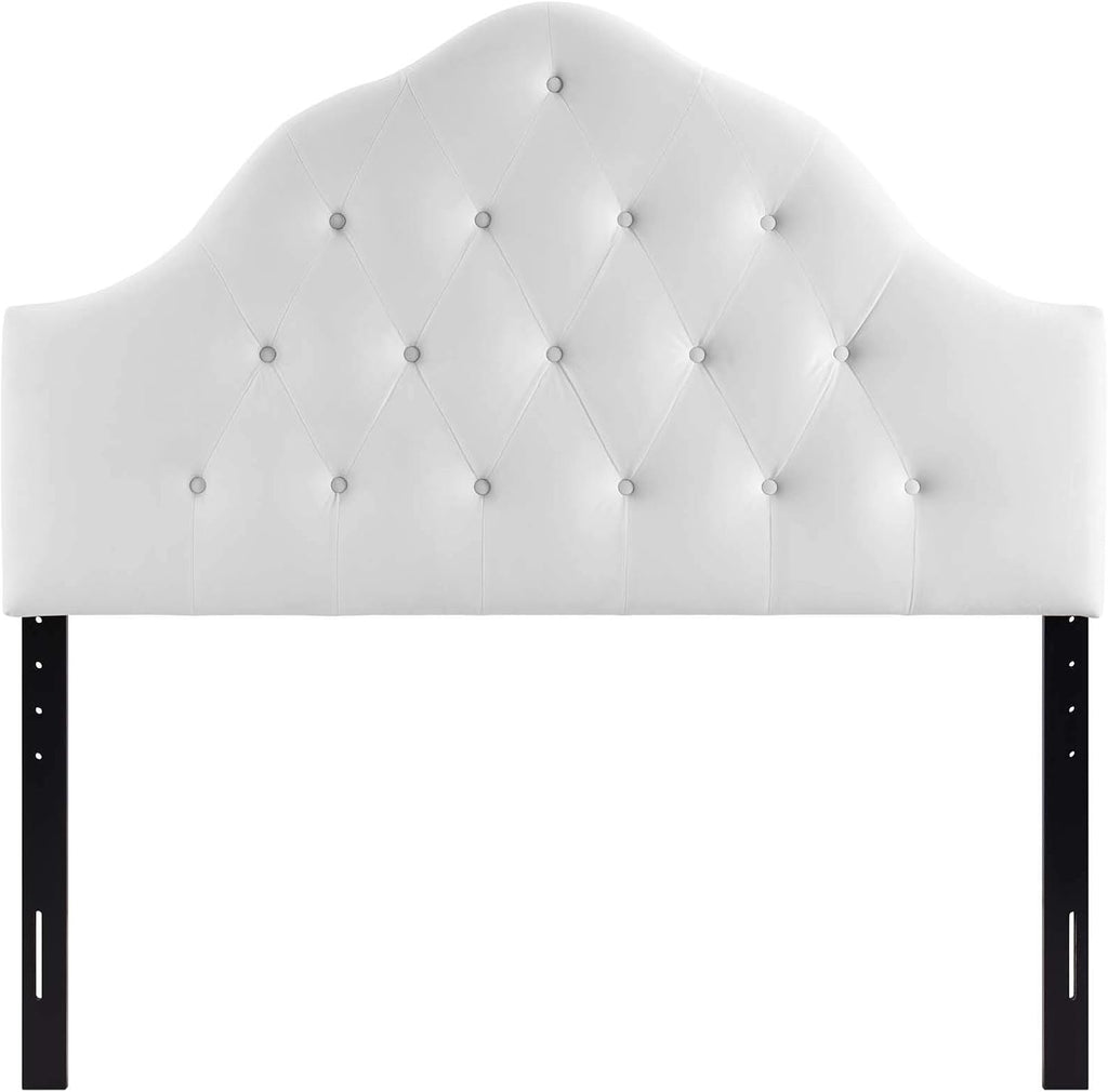 Modway Sovereign Queen Diamond Tufted Performance Velvet Headboard, White