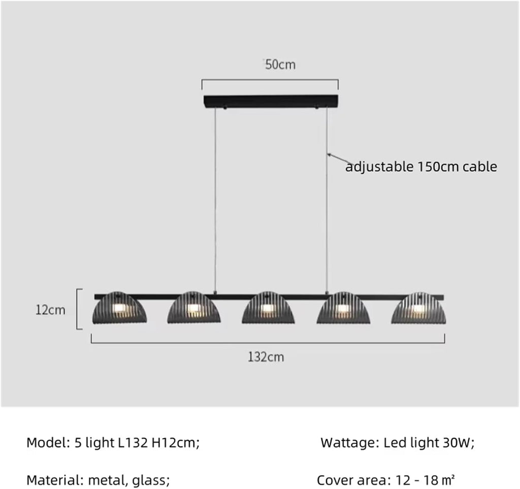 Black Led Pendant Lights Luxury Dining Room Gray Glass Chandelier Indoor Lighting Suspend Lamp Luminarias,Household
