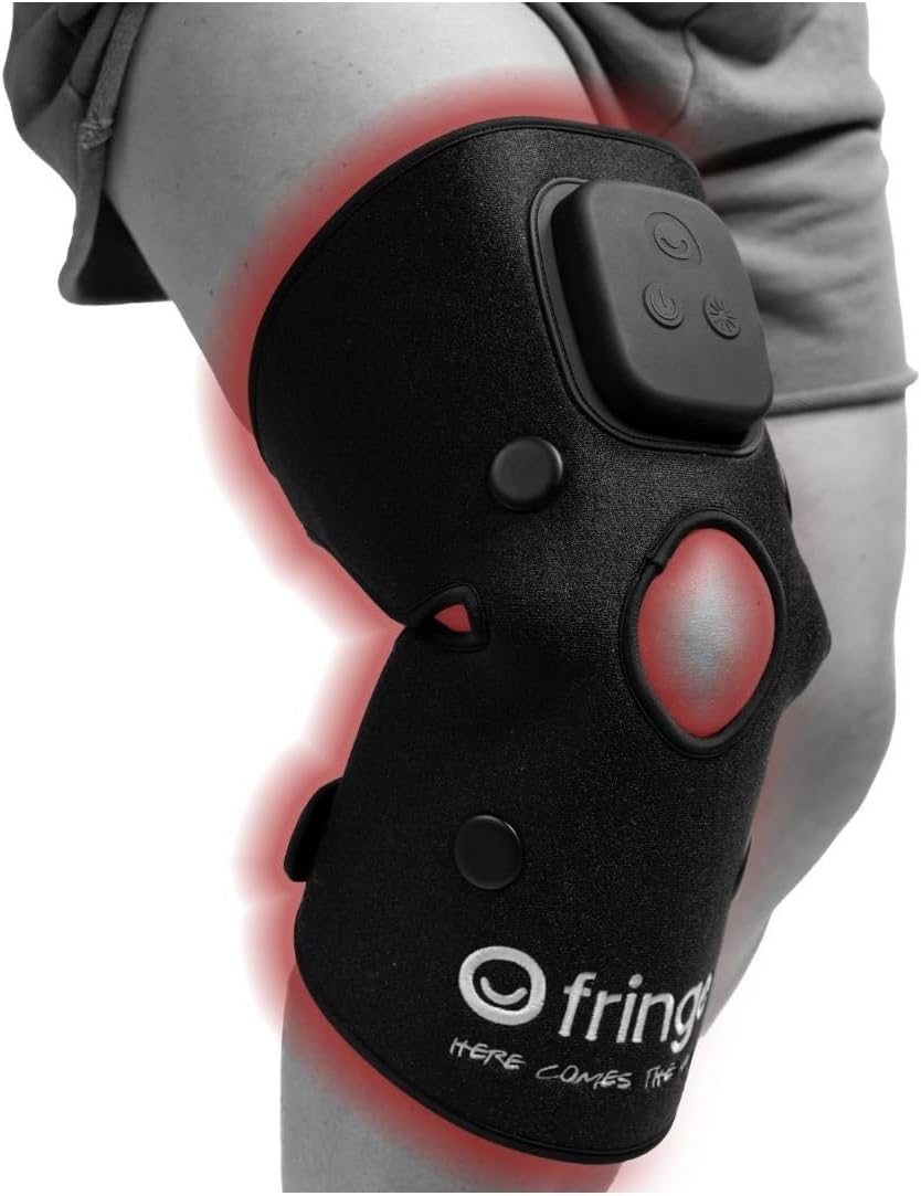 Fringe Red Light Therapy for Body, with Vibration Massage, Use Anywhere, Knee, Elbow, Foot, Hand & Ankle, Both Red 660nm and Infrared 850nm, 360 LED Lights, Sports Recovery