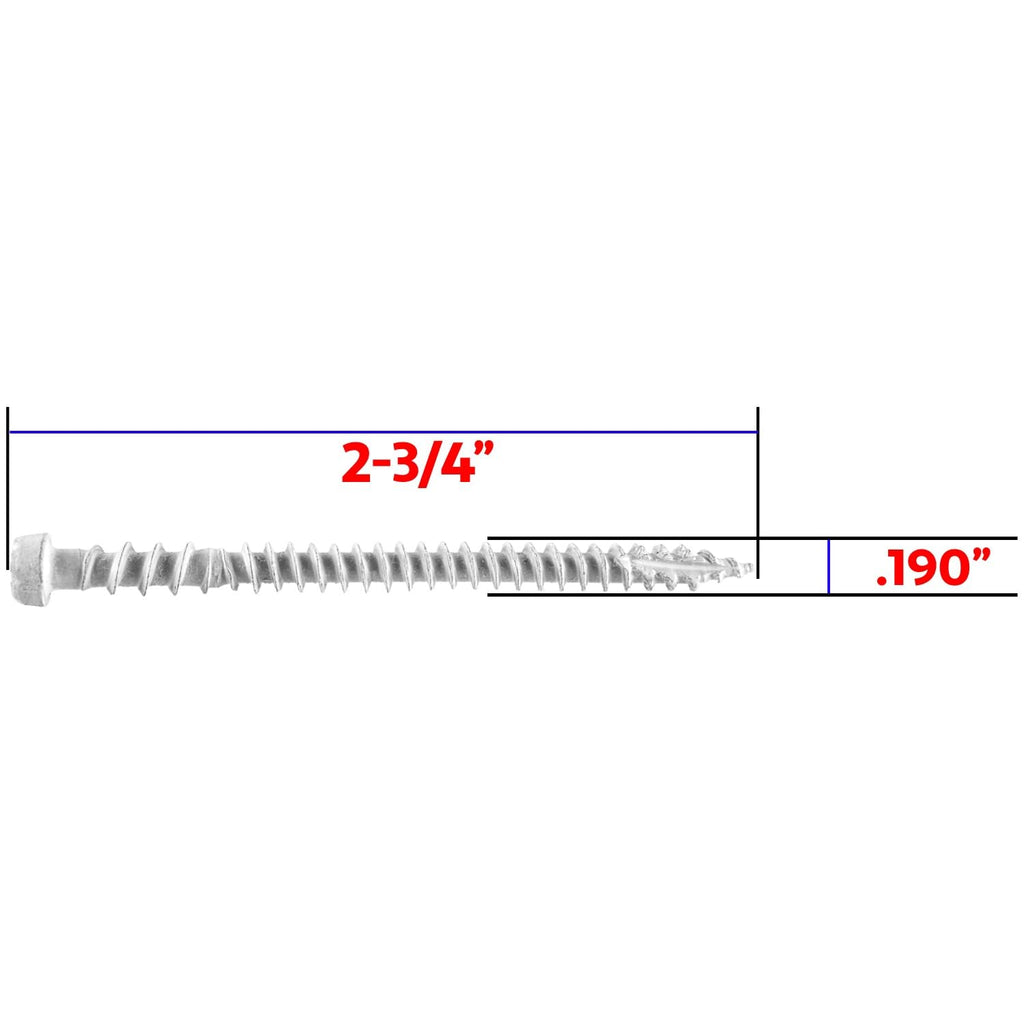 Jake Sales #10 x 2-3/4' White Colored Composite Decking Wood Screw with Torx/Star Drive Head - Exterior Coated - ACQ Lumber Compatible - 22 POUNDS ~1,750 Screws