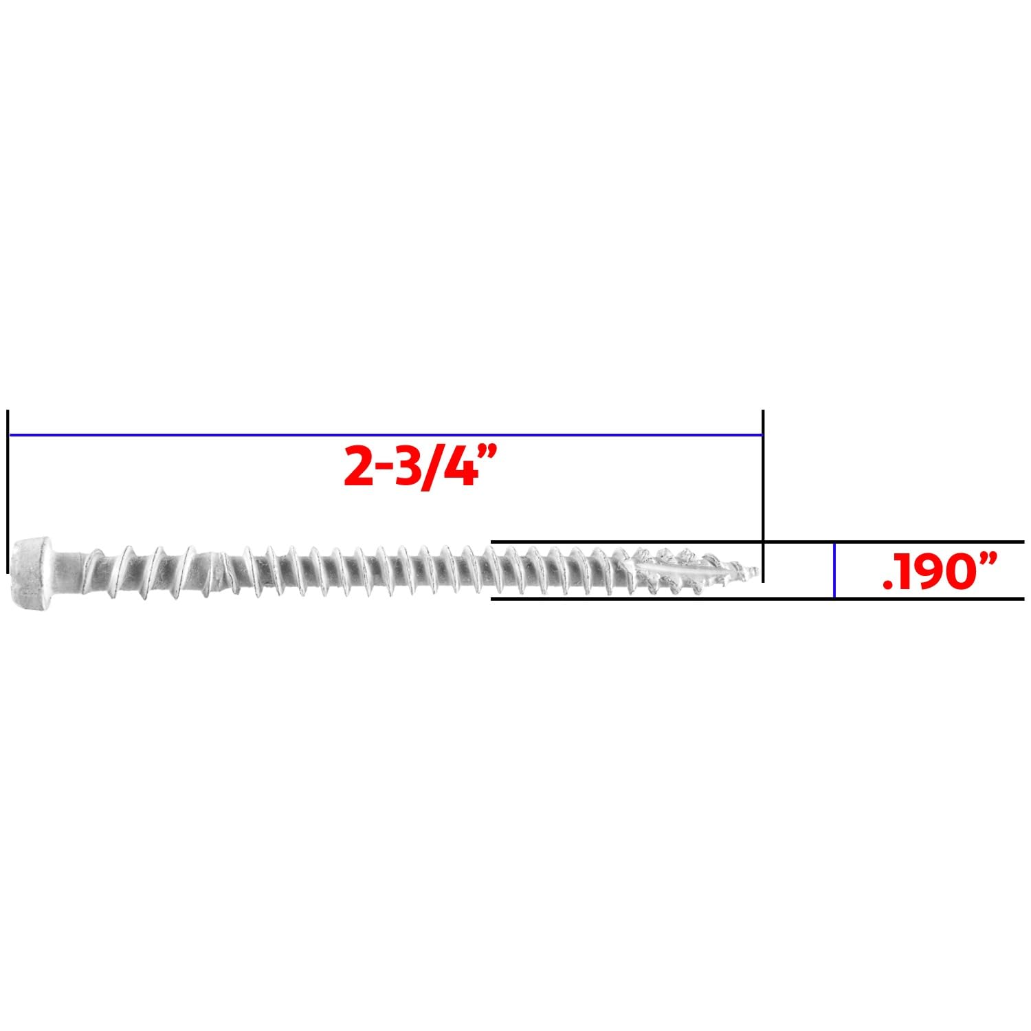 Jake Sales #10 x 2-3/4' White Colored Composite Decking Wood Screw with Torx/Star Drive Head - Exterior Coated - ACQ Lumber Compatible - 22 POUNDS ~1,750 Screws