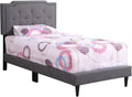 Glory Furniture Deb Fabric Upholstered Twin Bed in Gray