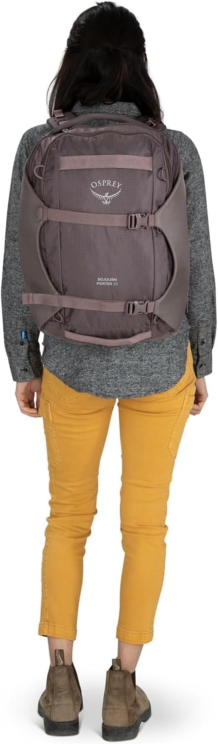 Osprey Sojourn Porter 30L Travel Backpack - Carry-On Compliant Luggage with StraightJacket Compression and Padded Laptop Sleeve - Durable Pack for International or Urban Travel, Black