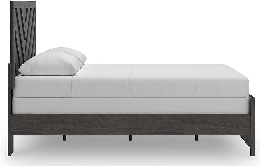 Signature Design by Ashley Prendonea Farmhouse Queen Panel Bed, Foundation or Box Spring Needed, Gray