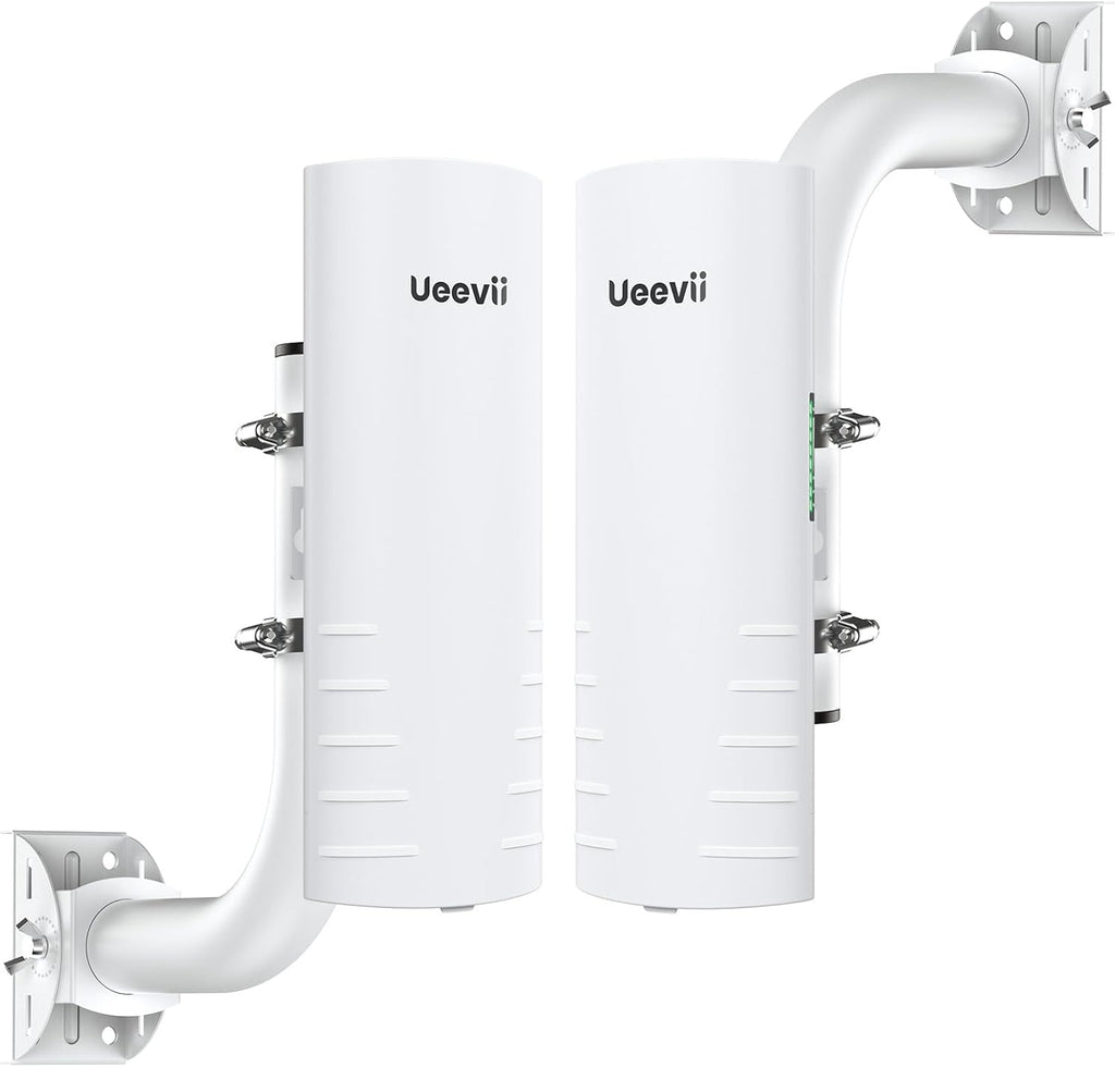 Wireless Bridge Outdoor with 2 Bracket: UeeVii CPE452 Point to Point 5.8G Long Range WiFi CPE - Work with Starlink- Extend Network to Shop Barn Garage, with 14DBi Antenna 24V PoE 2 LAN Port 2Pcs