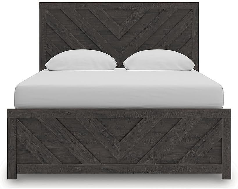 Signature Design by Ashley Prendonea Farmhouse Queen Panel Bed, Foundation or Box Spring Needed, Gray