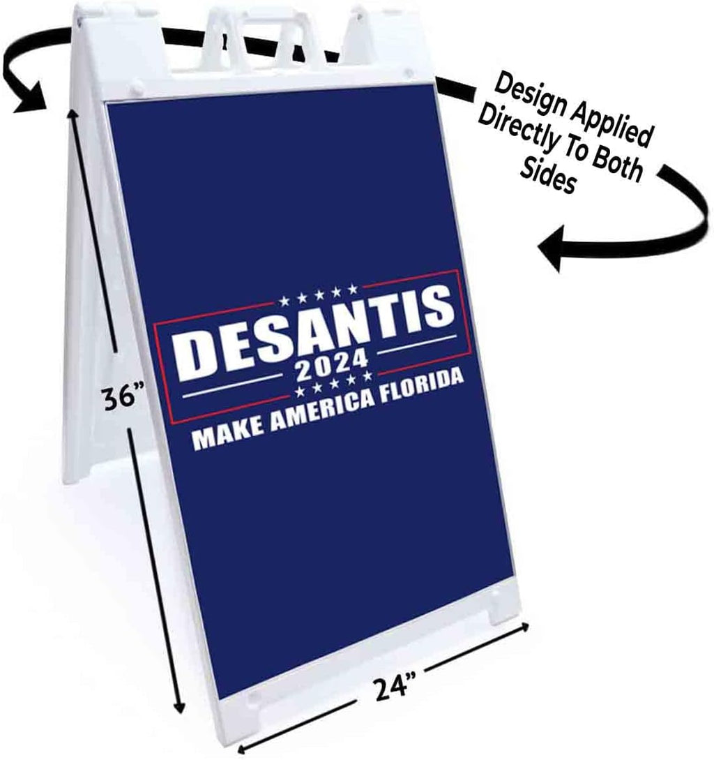 Desantis 2024 (24' X 36') Standard A-Frame Signicade, Includes Decal Applied to Stand | Election, Political, Republican, Vote
