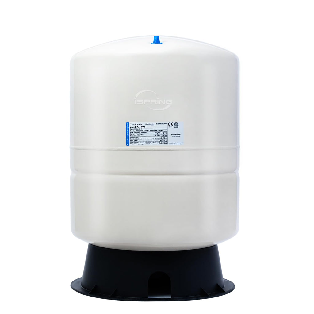 iSpring T11M 11 Gallon Pre-Pressurized Water Storage Reverse Osmosis Systems ro Tank, White