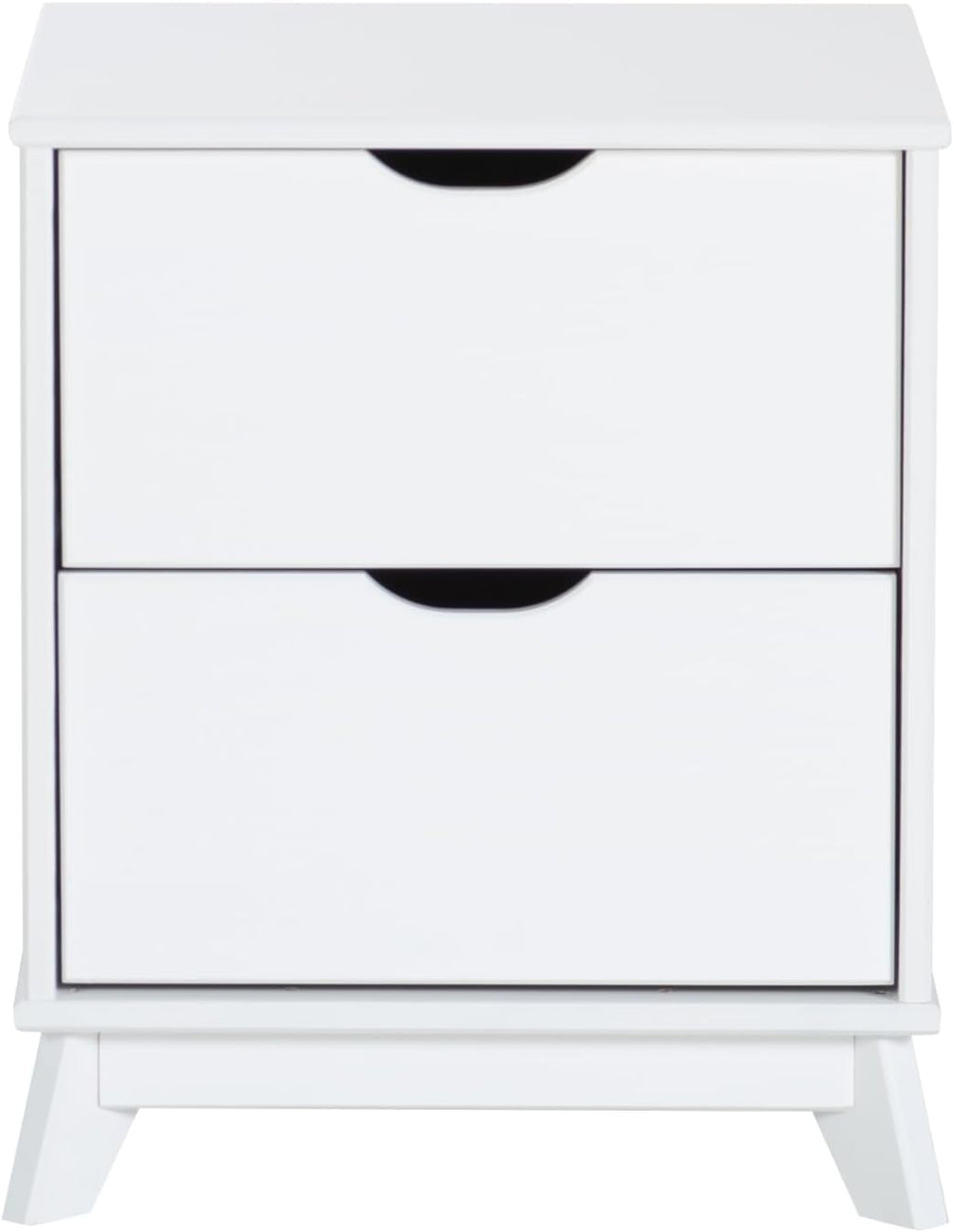 Powell Fordham White Solid Pine Wood Twin Sized Platform Bed with Set of 2 Two Drawer Nightstands