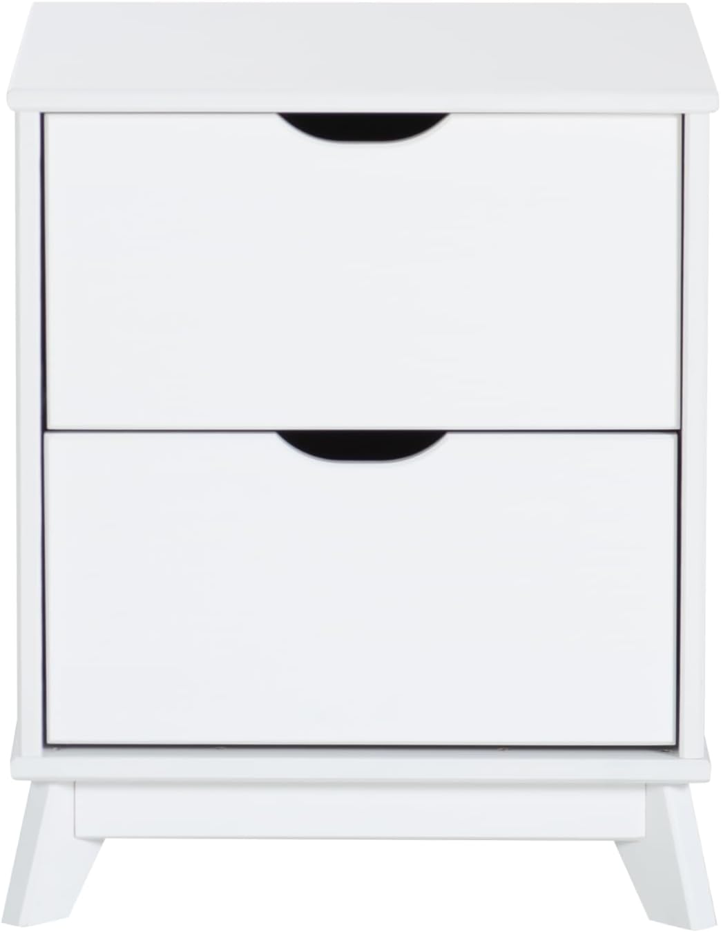 Powell Fordham White Solid Pine Wood Twin Sized Platform Bed with Set of 2 Two Drawer Nightstands