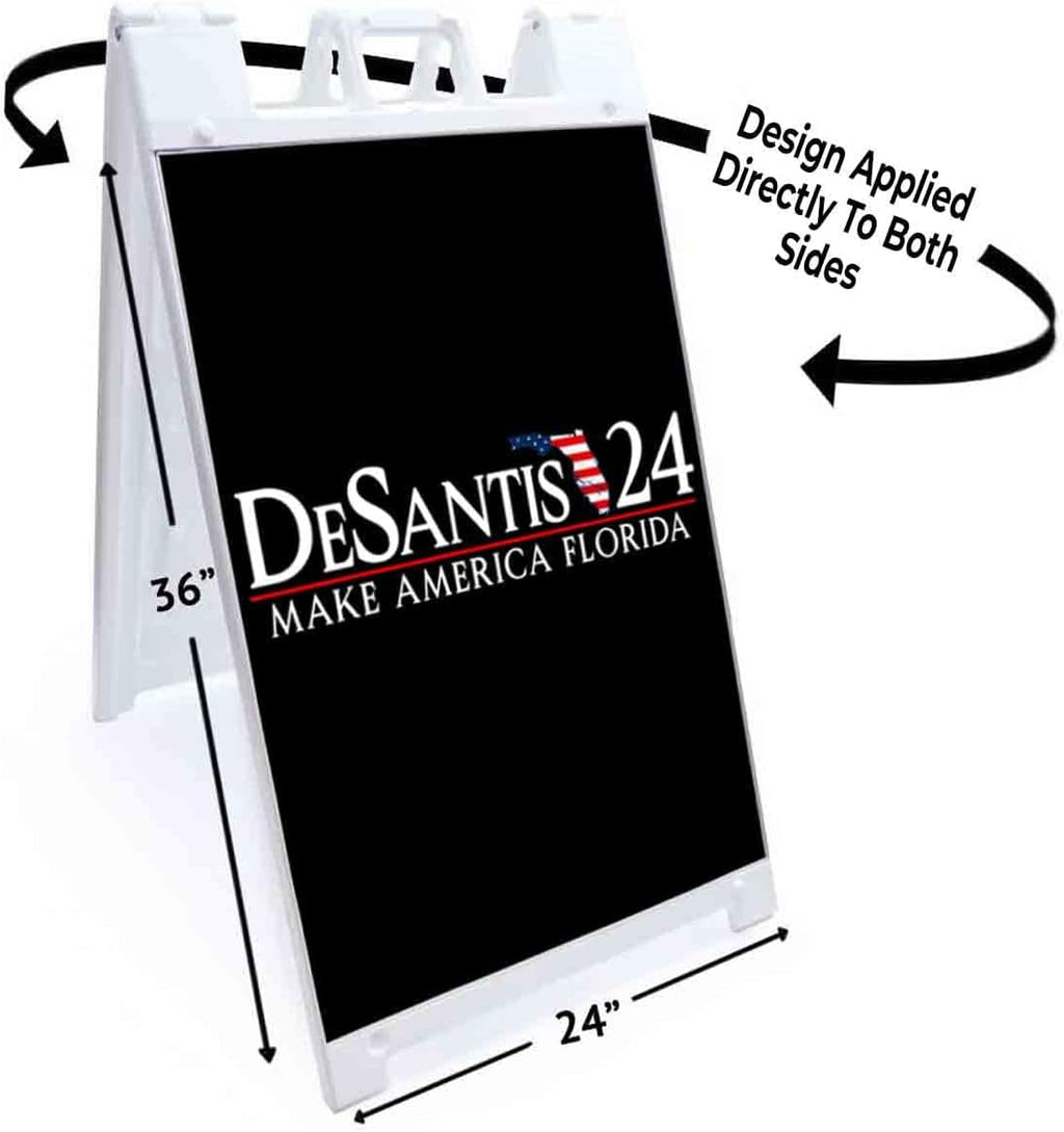 Desantis 2024 (24' X 36') Standard A-Frame Signicade, Includes Decal Applied to Stand | Election, Political, Republican, Vote
