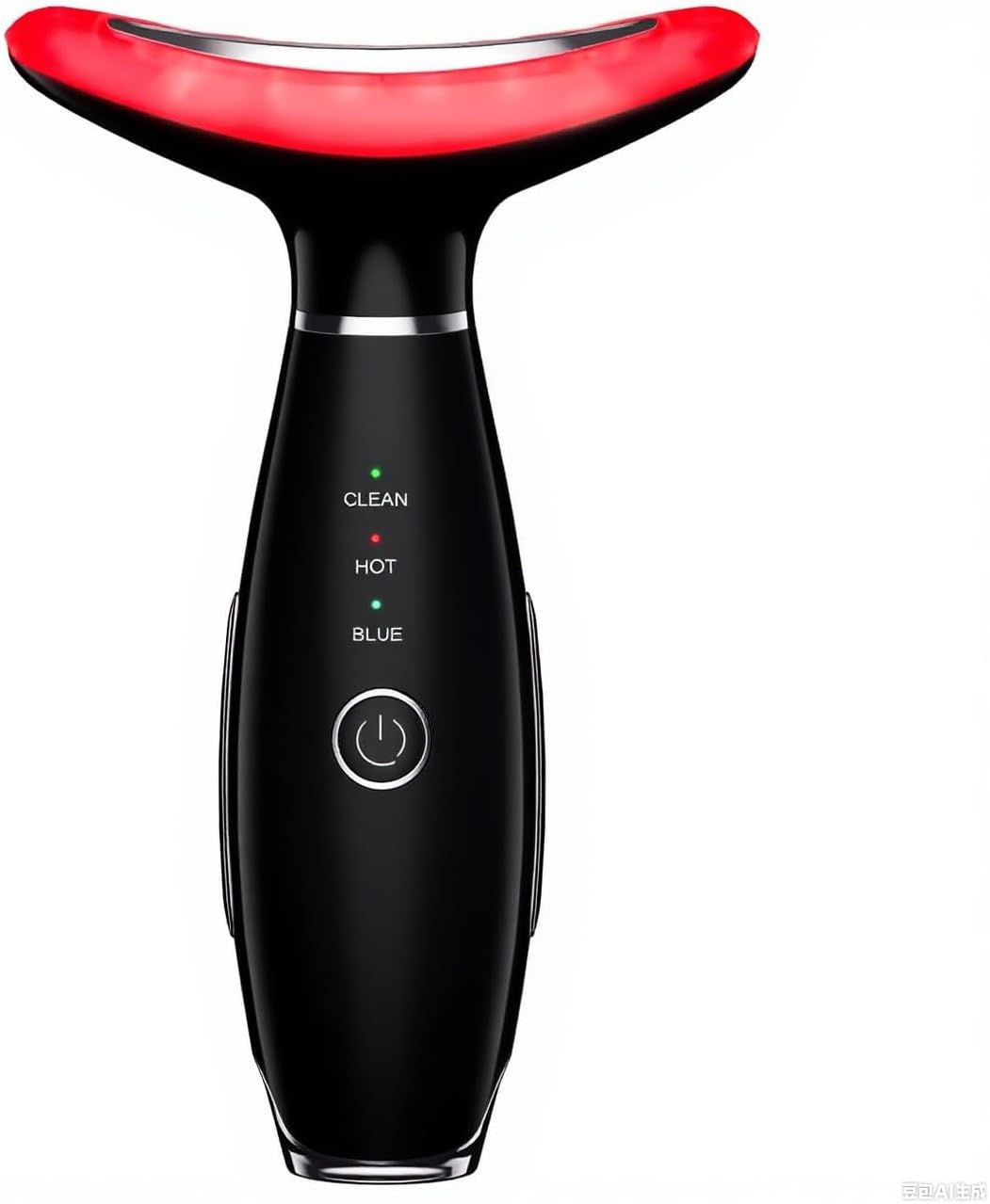 Red-Light-Therapy-for-Face and Neck, 7 Color Light Based Facial Massager, Portable Skin Care Tool（Black