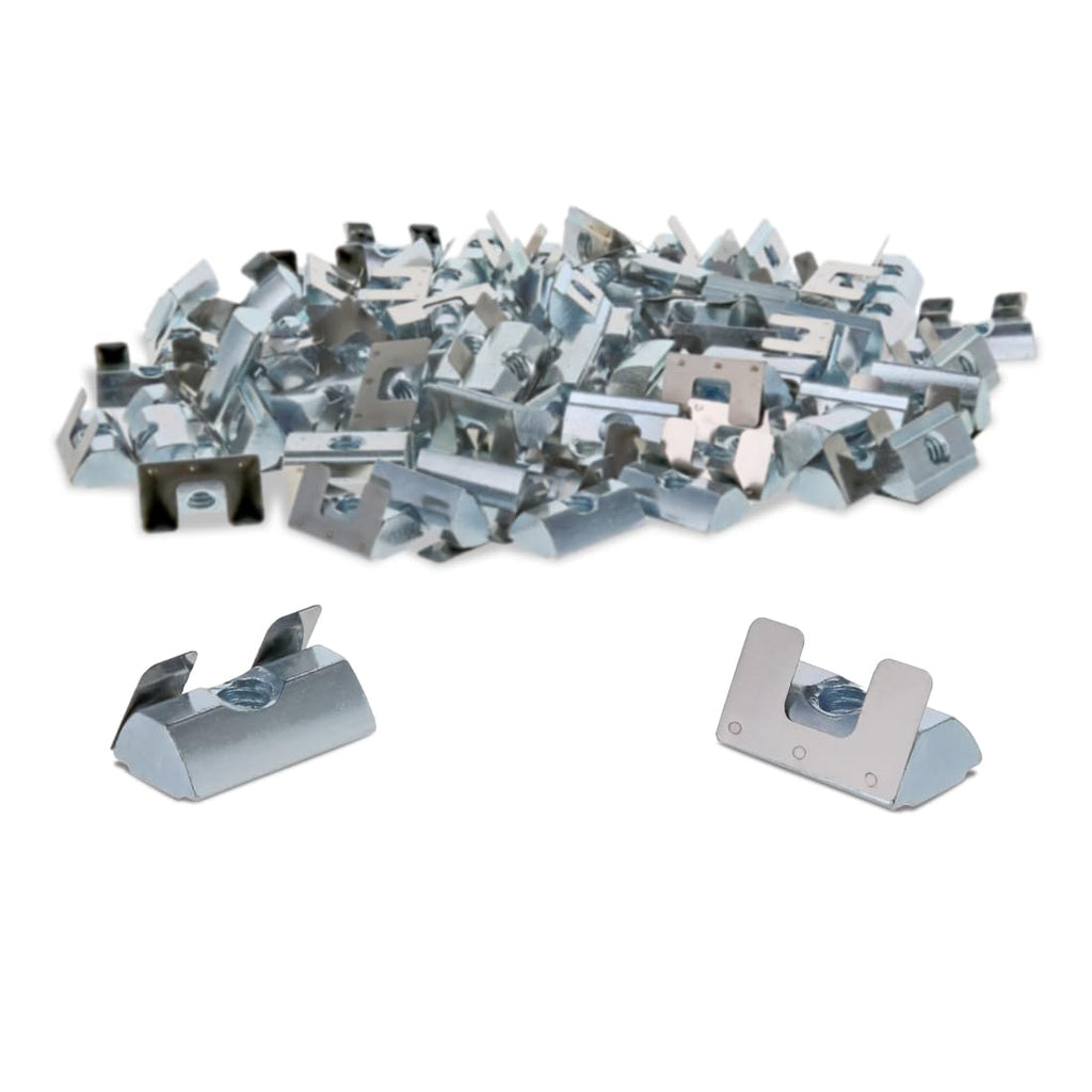 8020, 13038, 15 40 Series 1/4-20 Steel Self Aligning Roll in T-Nut with Spring Leaf - T Slot Accessories for 80/20 Aluminum Extrusion - Hardware Nuts (1500)