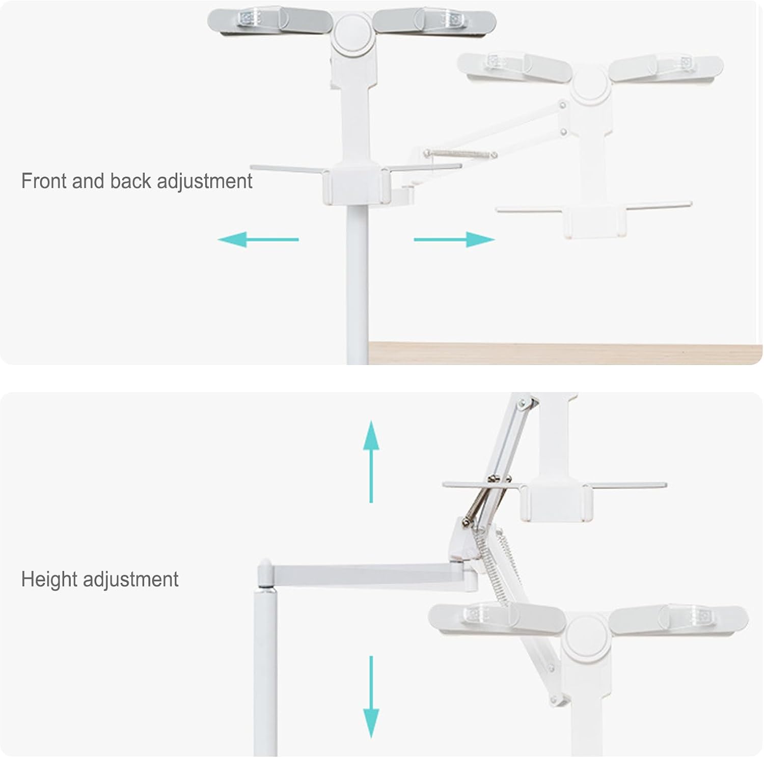 Tablet Floor Stand Holder with Clip, Book Stand for Reading, Cantilever Light with Remote Control, T-Shaped Foldable Hands Free,2