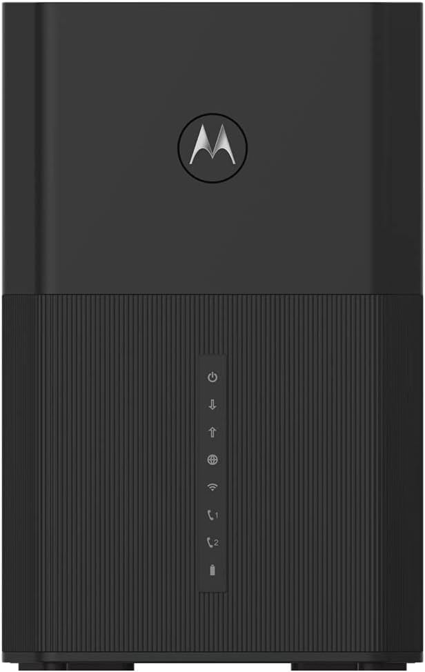 Motorola MT8733 WiFi 6 Router + Multi-Gig Cable Modem + 2 Phone Ports | for Comcast Xfinity Voice and Gigabit Internet Plans Up to 2500 Mbps | AX6000 | DOCSIS 3.1 | with Smart Motosync App