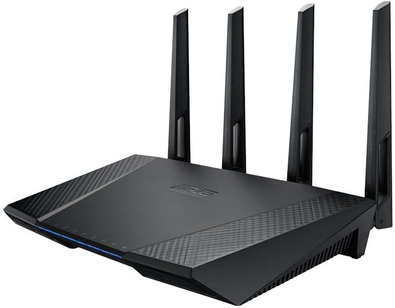 ASUS RT-AC87U AC2400 Dual Band Gigabit WiFi Router, Aiprotection Lifetime Security by Trend Micro, Adaptive Qos, Parental Control