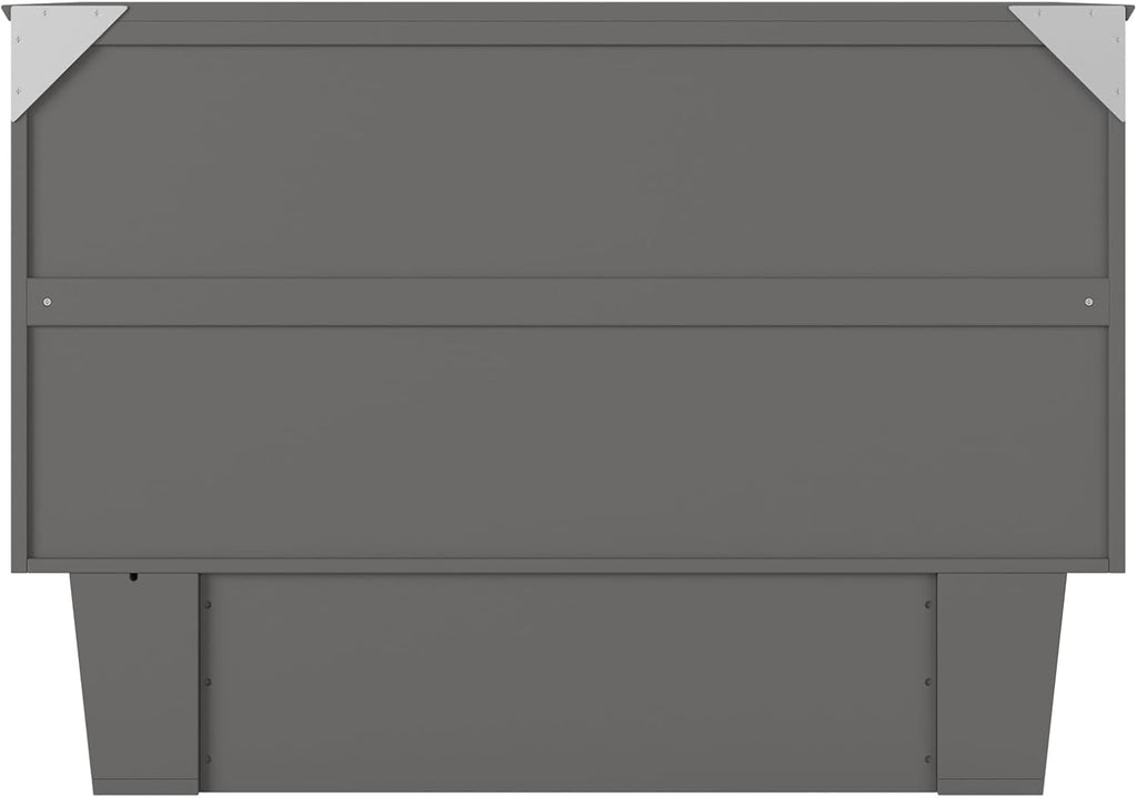 AFI, Monroe Full Murphy Bed Chest with 6' Mattress, Storage Drawer & Built-in USB Charger, Grey