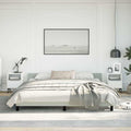 King Size Bed Frame with Headboard Light Grey Velvet Upholstered Platform Bed Frame Modern Minimalist Design Sturdy Engineered Wood Structure for Bedroom