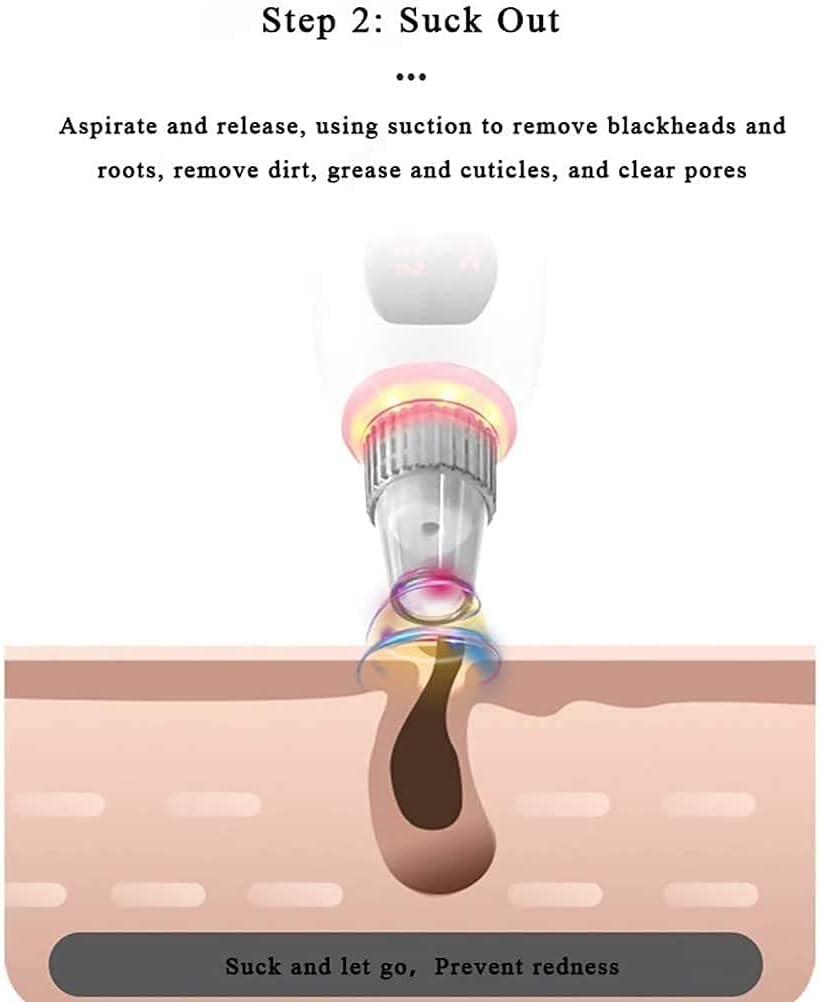 Blackhead Remover Pore Vacuum Cleaner, Face Blackhead Pore Cleaner Vacuum Whitehead Remover Tool, USB Rechargeable and 4 Different Suction Head Shape (White)