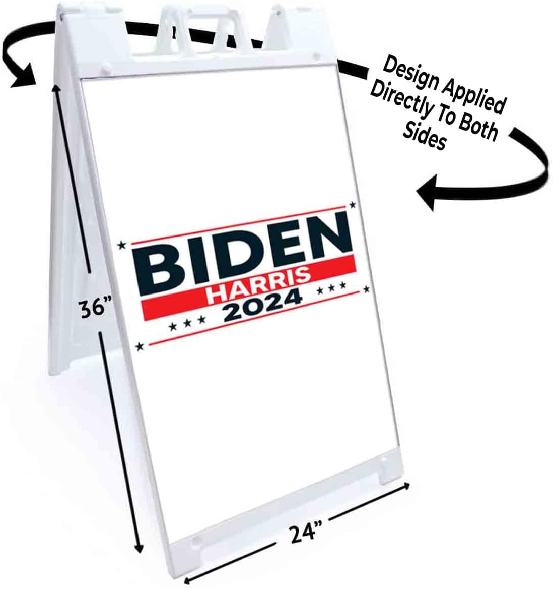 Biden Harris 2024 (24' X 36') Standard A-Frame Signicade, Includes Decal Applied to Stand | Election, Political, Democrat, Vote