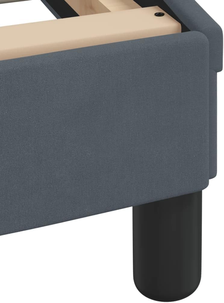 Queen Upholstered Bed Frame with Storage Platform Bedframe Dark Grey Velvet Modern Bedroom Furniture