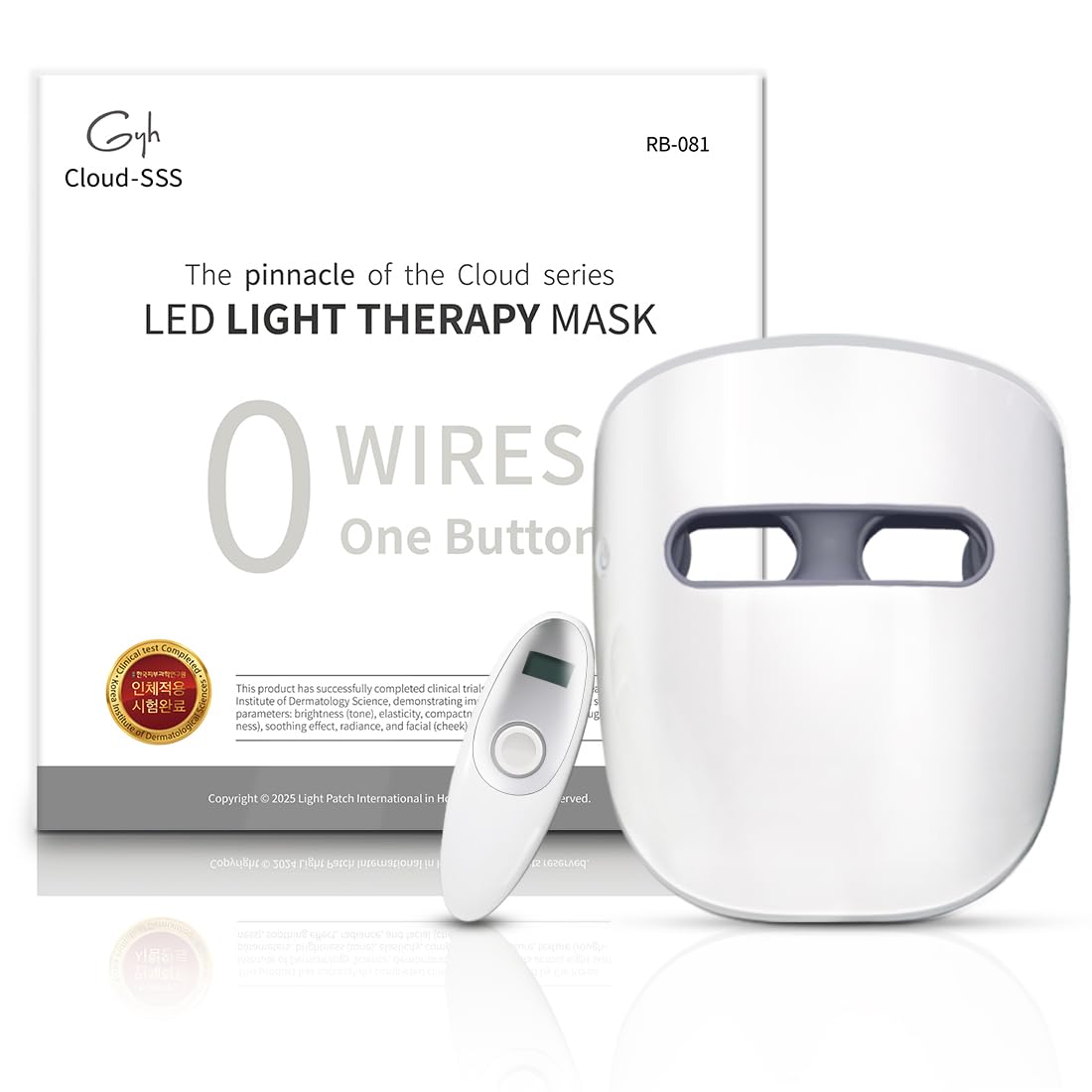 LED Face Mask Light Therapy, Red Light Therapy for Face, Wireless High Dose Green, Blue, Infrared Light Therapy Mask for Skin Care & Anti-wrinkles, Cloud-SSS