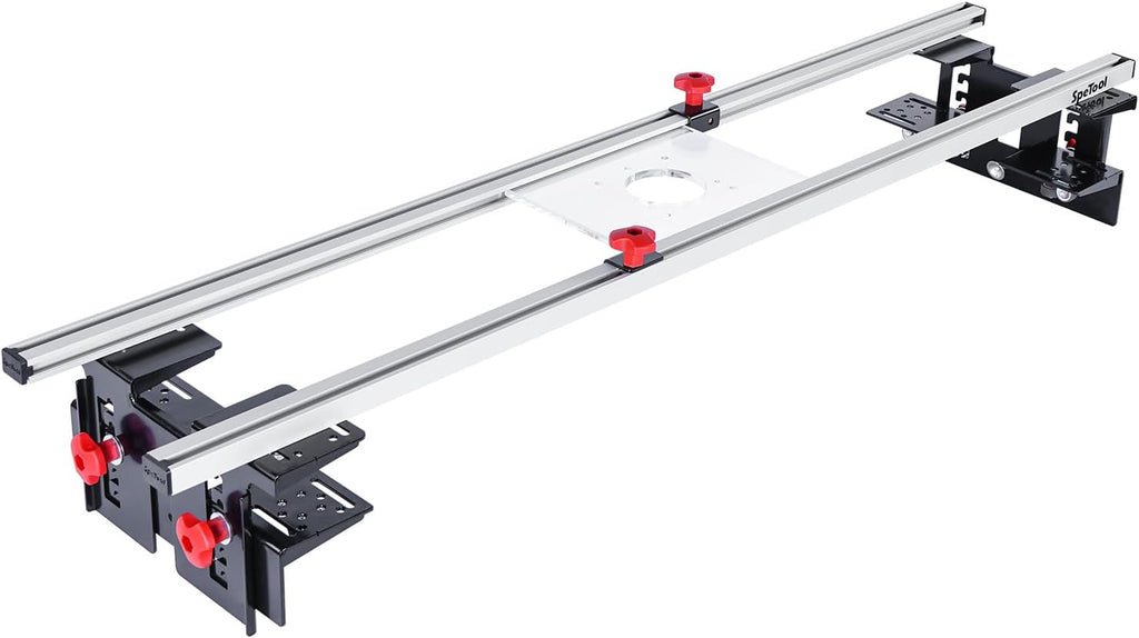 SpeTool Router Sled for Flattening Slabs, 48 inch 3-Axis Precision Height Adjustment System Router Sled Kit Reinforced Rails for Woodworking Planing Wood Slab Flattening Jig Mill