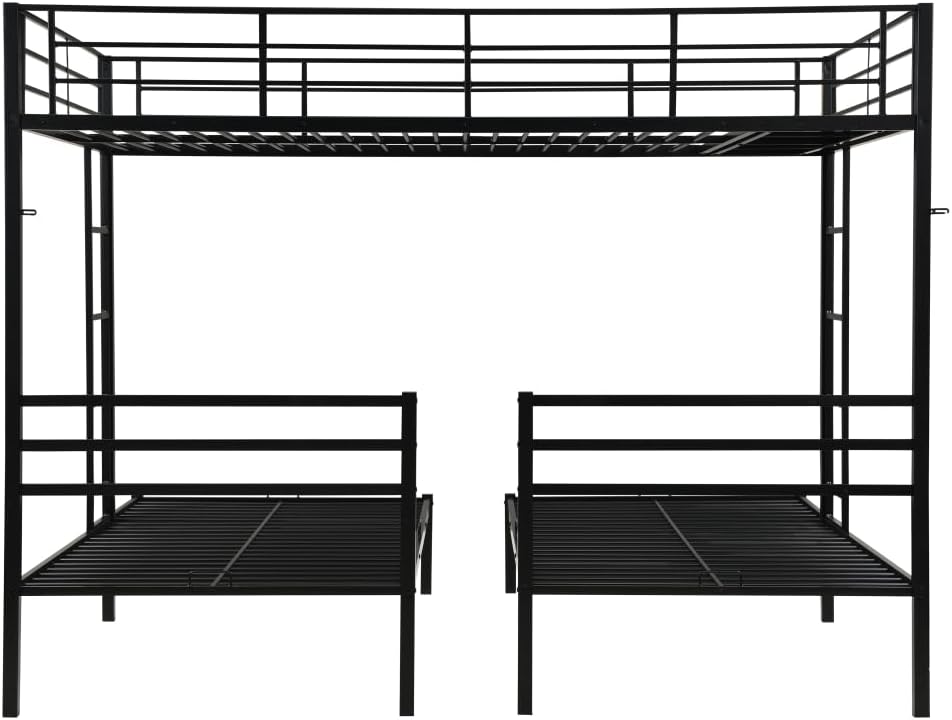 BUNK Bed Pink Twin Over Twin (Black + Metal-8)