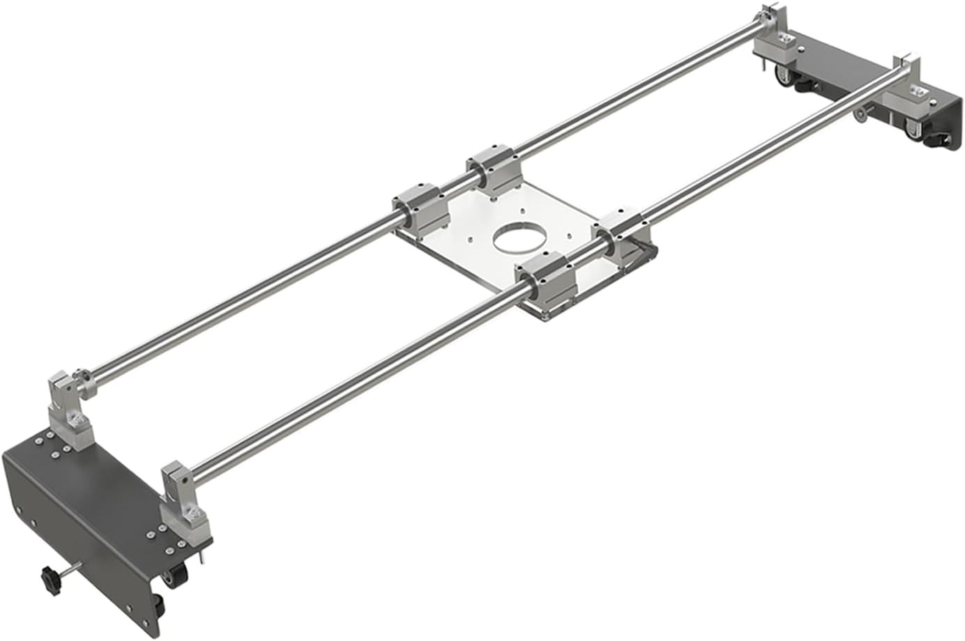 Router Sled, Slab Flattening Jig, DIY Woodworking Router Sled for Flattening Slabs with Height Adjustable (L-Carriages, Steel and Aluminum, 48 Inches)