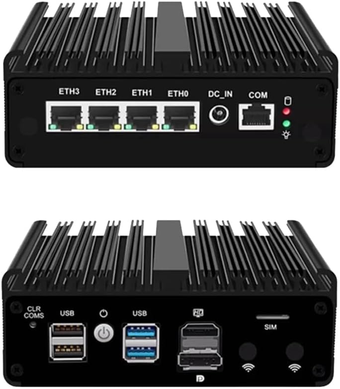 Fanless Mini PC 6305 with M.2 Nvme 4*i226 2.5G LAN, Micro Firewall Appliance 2*USB3.0,SIM Card Slot, WiFi,Mini Desktop Computer Hardware, Micro Router Appliance, AES-NI, OPNsense,NO RAM NO SSD