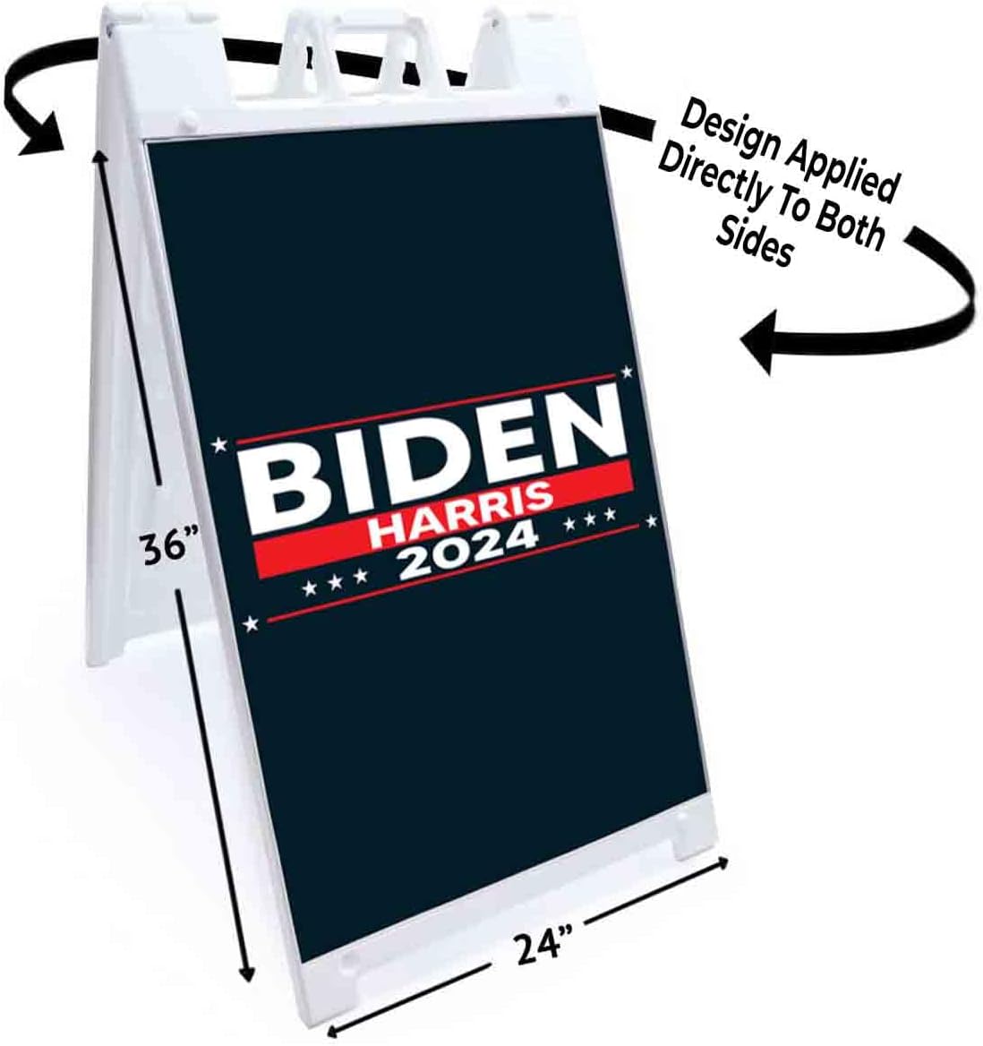 Biden Harris 2024 (24' X 36') Standard A-Frame Signicade, Includes Decal Applied to Stand | Election, Political, Democrat, Vote