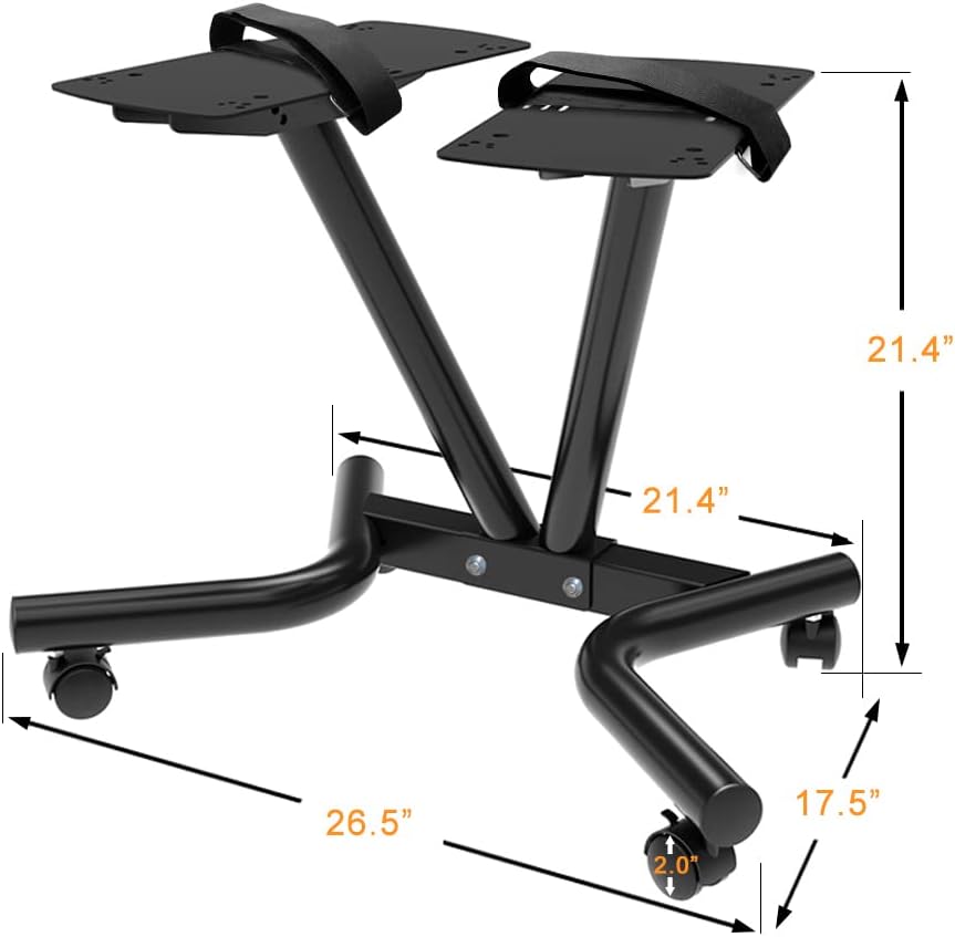 ATIVAFIT Adjustable Dumbbell Stand Fitness Dial Dumbbell Rack with Adjustable Belt for Home Gym Set