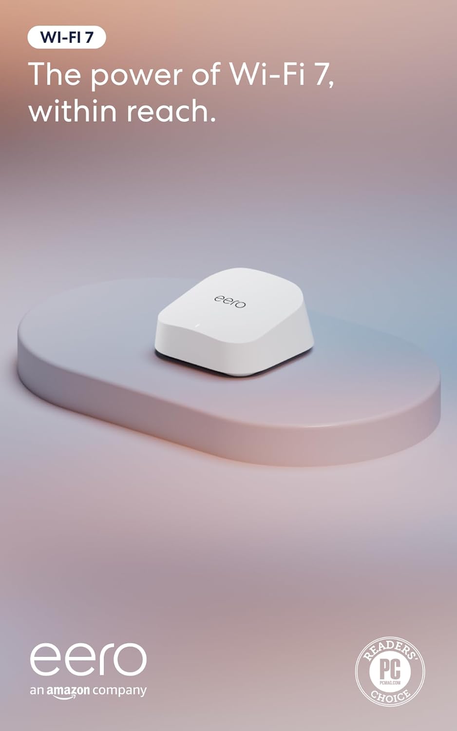 Amazon eero 7 dual-band mesh Wi-Fi 7 router (newest model) - Supports internet plans up to 2.5 Gbps, Coverage up to 2,000 sq. ft., 1-pack