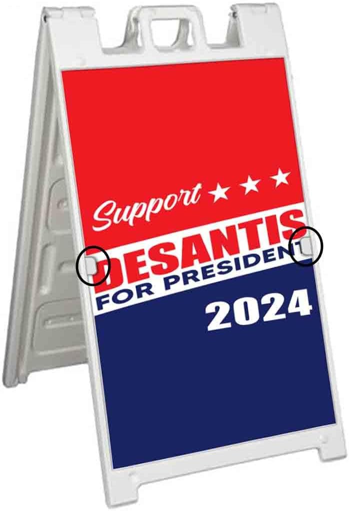 Desantis President 2024 (24' X 36') Deluxe A-Frame Signicade, Includes 2 Removable Panels & Stand | Election, Political, Republican, Vote