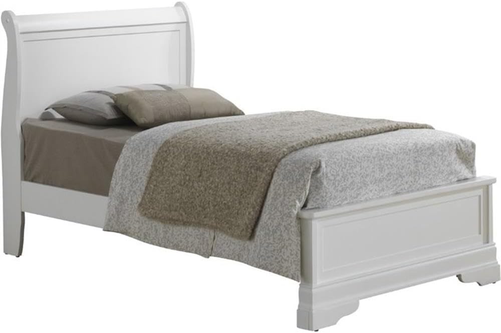 Glory Furniture Louis Phillipe Twin Panel Bed in White