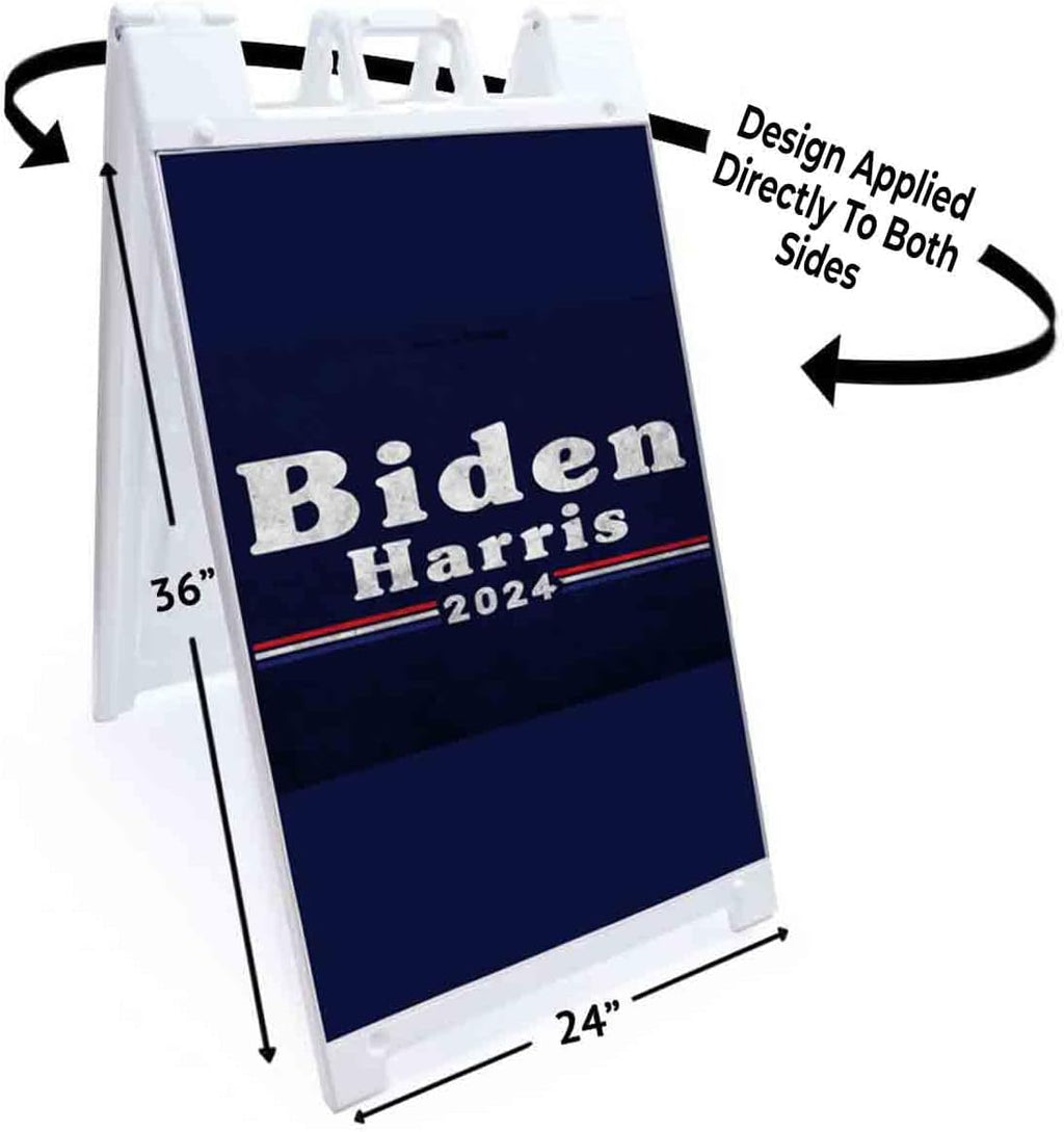 Biden Harris 2024 (24' X 36') Standard A-Frame Signicade, Includes Decal Applied to Stand | Election, Political, Democrat, Vote