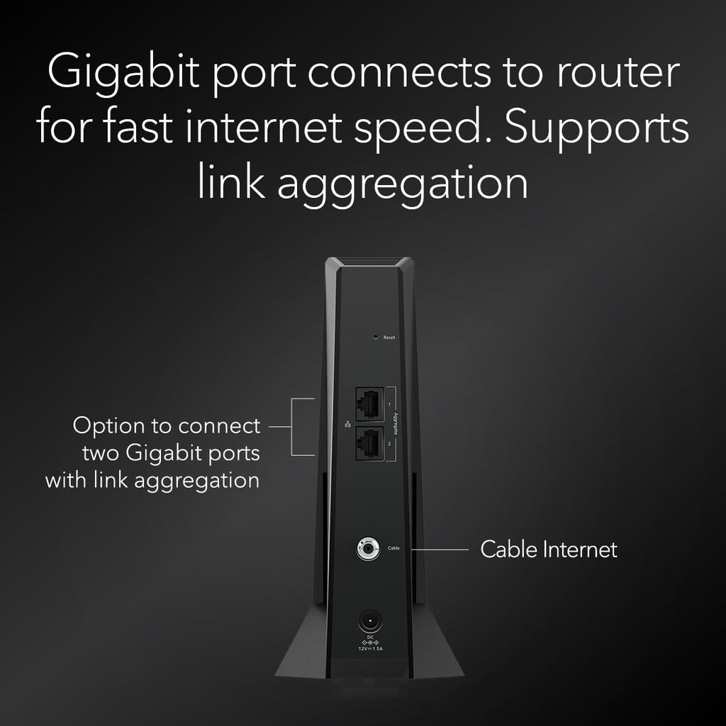 NETGEAR Nighthawk DOCSIS 3.1 Mid/high-Split Cable Modem (CM2500-1AZNAS) – Approved for Today's Faster Speeds - Works with All Cable Providers Incl. Xfinity, Spectrum, Cox - Plans up to 2Gbps
