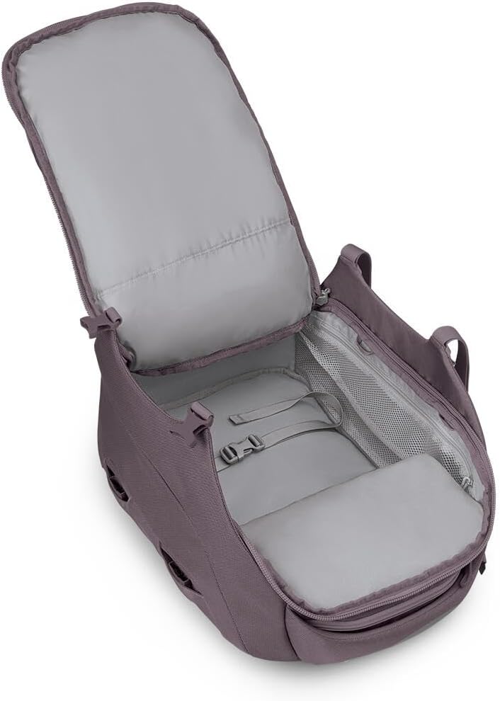 Osprey Sojourn Porter 30L Travel Backpack - Carry-On Compliant Luggage with StraightJacket Compression and Padded Laptop Sleeve - Durable Pack for International or Urban Travel, Graphite Purple