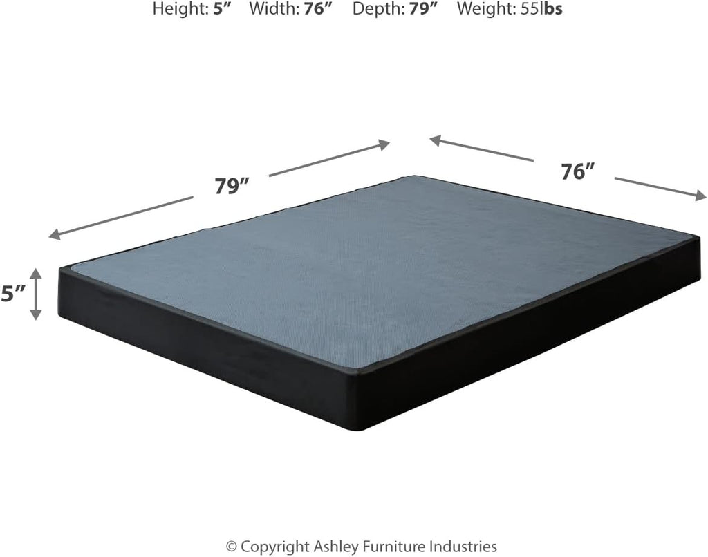 Signature Design by Ashley Low Profile Ready to Assemble Metal Foundation, King, Black