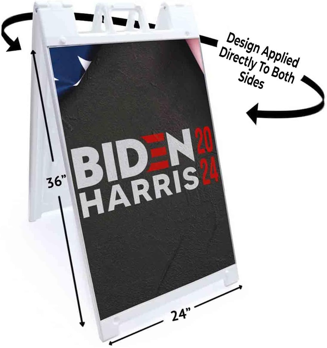 Biden Harris 2024 (24' X 36') Standard A-Frame Signicade, Includes Decal Applied to Stand | Election, Political, Democrat, Vote