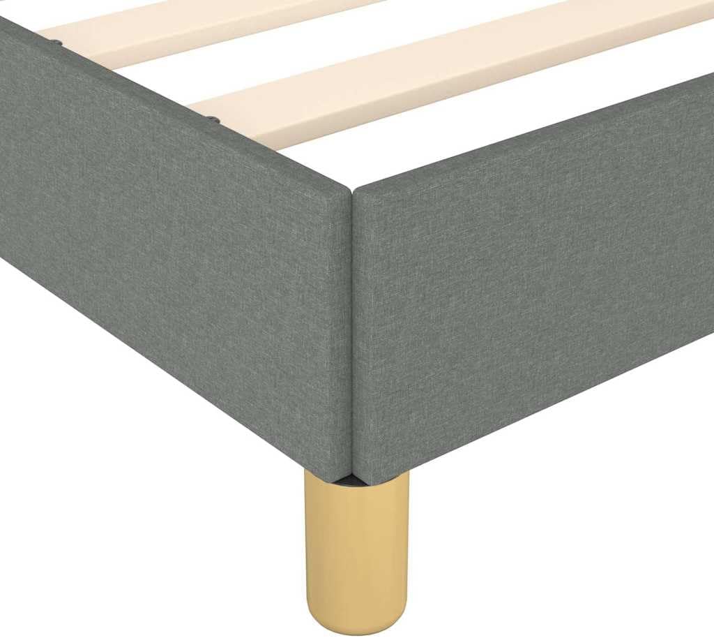Twin XL Upholstered Bed Frame with Headboard in Dark Grey 100% Polyester Fabric, Engineered Wood Structure for Lasting Durability and Easy Assembly, Modern Minimalist Design