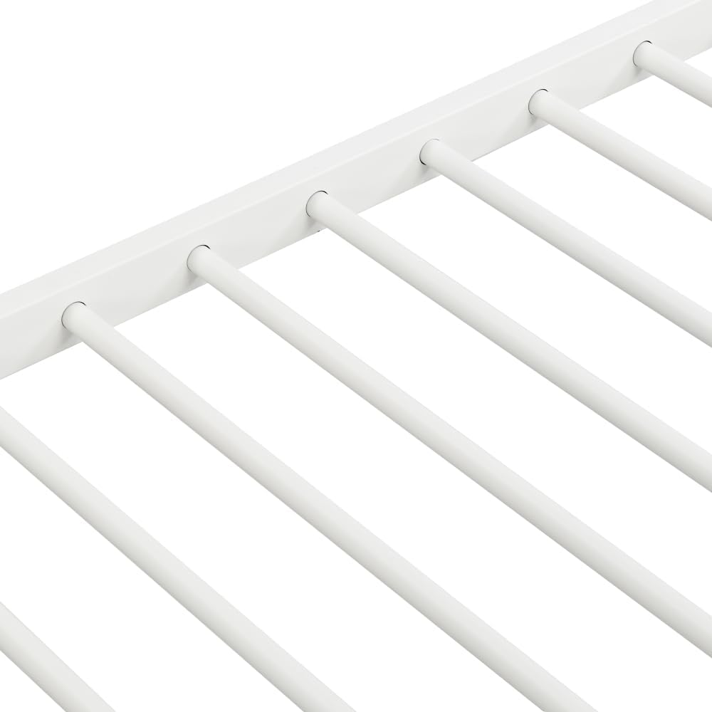 BUNK Bed Pink Twin Over Twin (White + Metal + Twin)