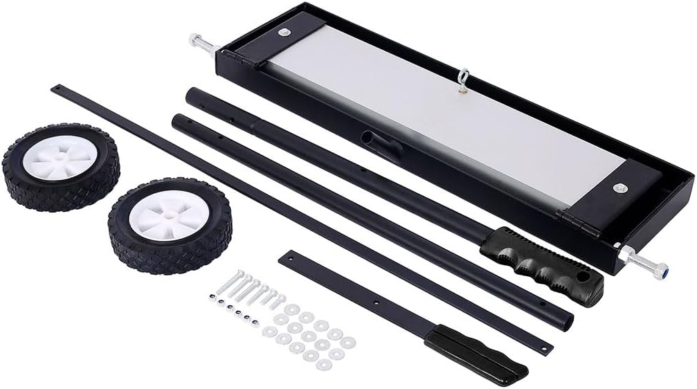 24' Magnetic Pick Up Sweeper, Heavy Duty Push-Type Magnetic Pick Up Sweeper with Quick Release Latch and Telescoping Holder for Picking Up Nails, Bolts, Iron Chips