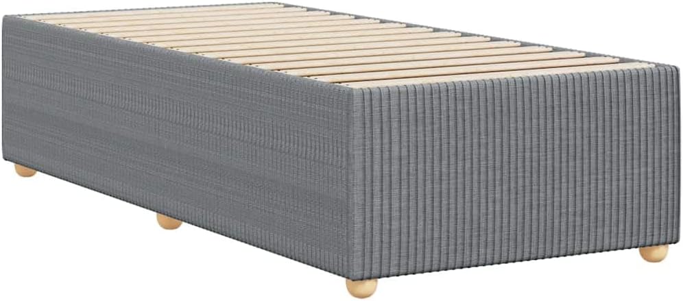 Light Grey Polyester Upholstered Twin XL Bed Frame with Engineered Wood Construction for Modern Bedroom, Breathable Fabric and Easy Assembly Included, 4-Piece Set for Adults