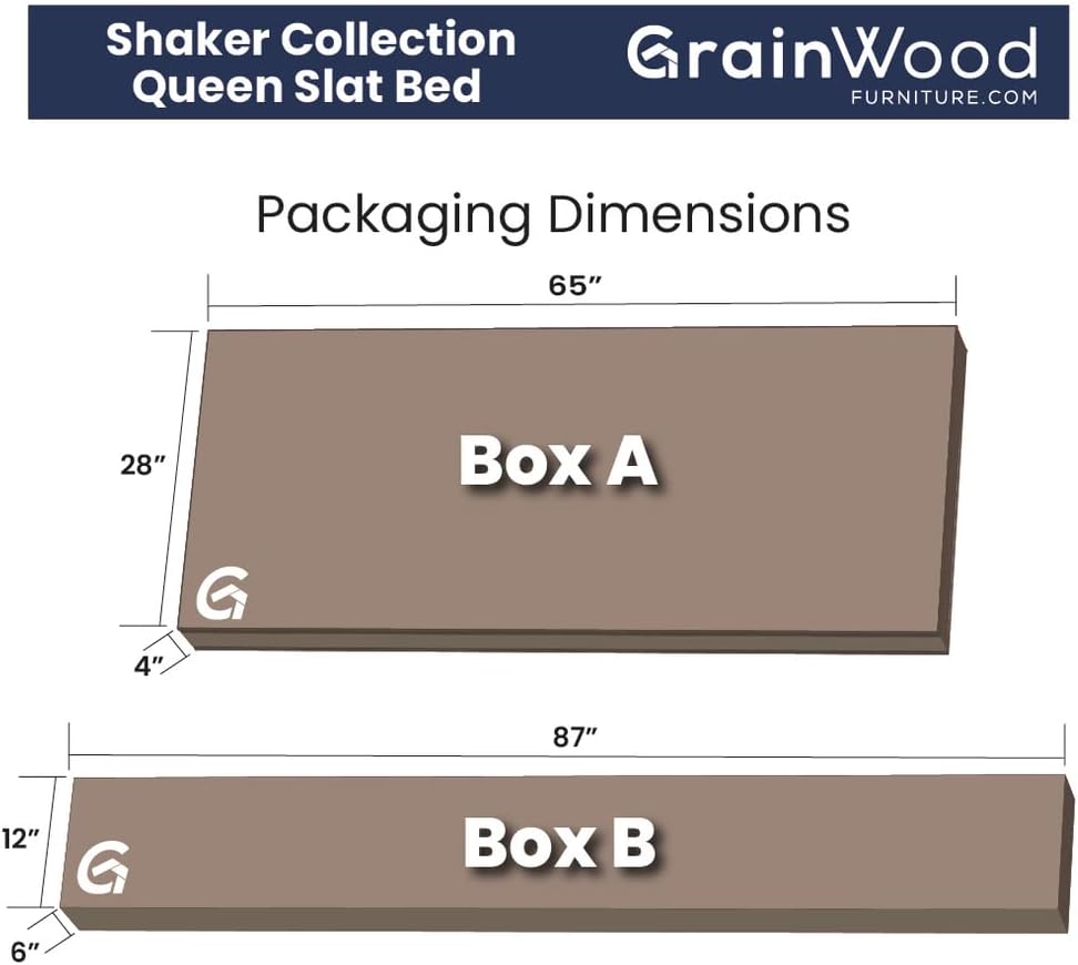 Grain Wood Furniture Shaker Solid Wood Slat Bed (Expresso, Queen)