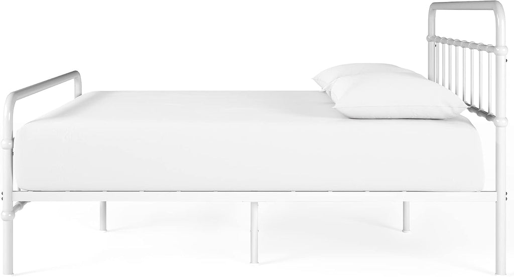 Zinus Florence Metal Platform Bed Frame, Mattress Foundation, No Box Spring Needed, Easy Assembly, White, Twin