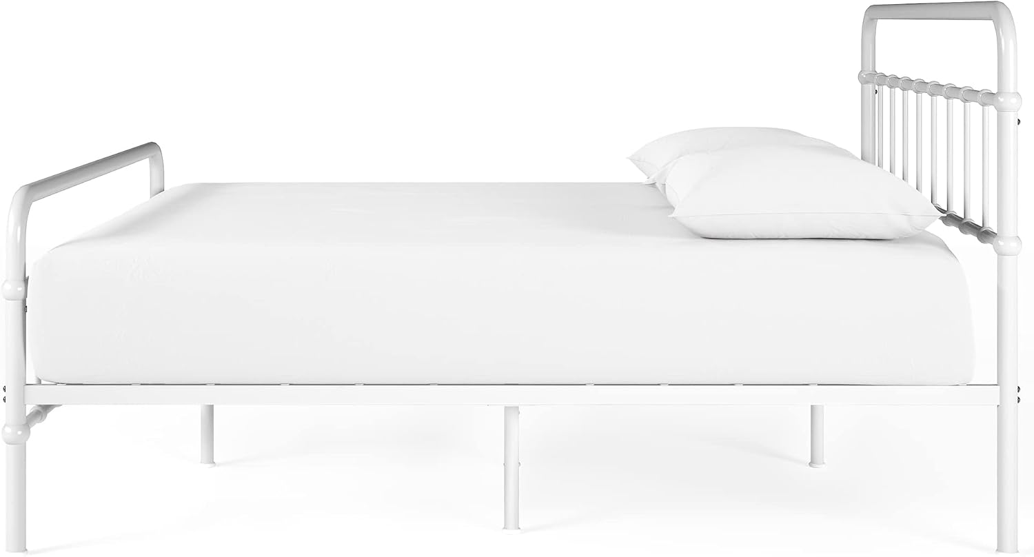 Zinus Florence Metal Platform Bed Frame, Mattress Foundation, No Box Spring Needed, Easy Assembly, White, Twin