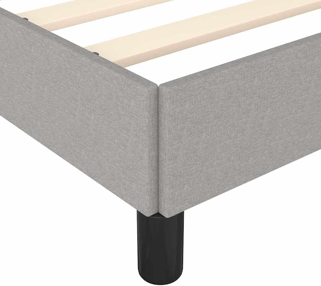 Twin XL Bed Frame Light Gray Polyester Upholstered Platform Bed with Sturdy Engineered Wood Construction for Modern Bedroom Furniture Adults and Teens
