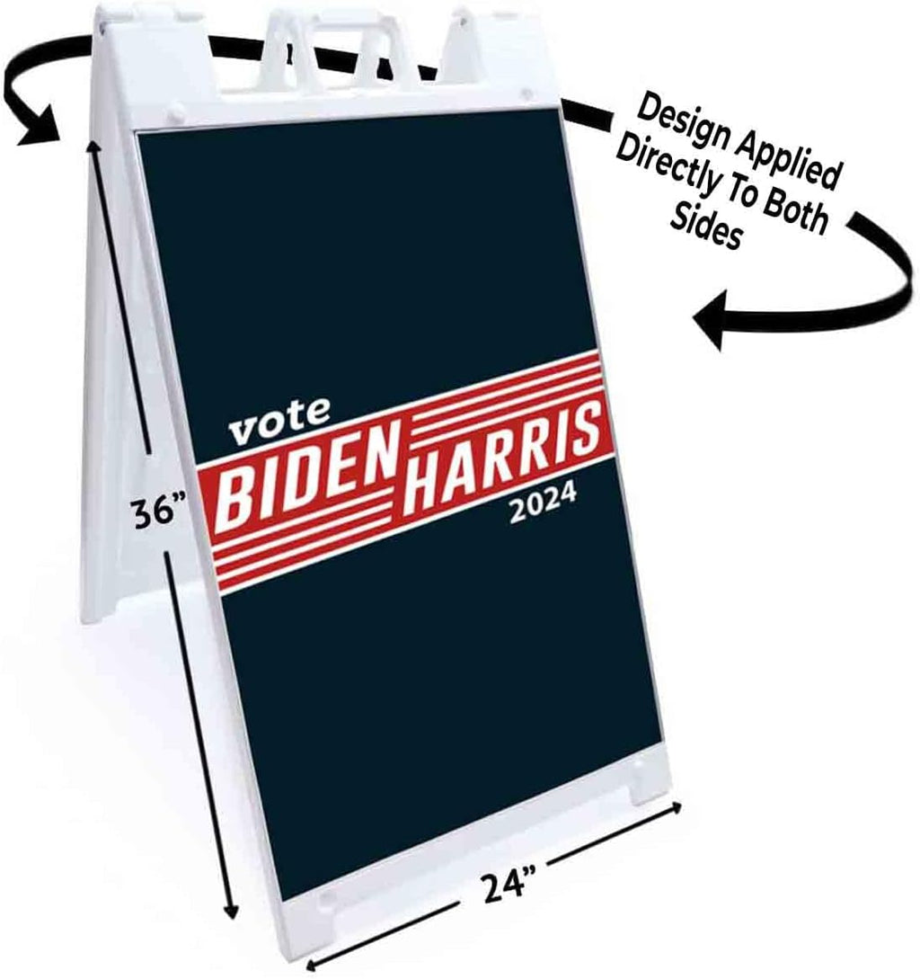 Biden Harris 2024 (24' X 36') Standard A-Frame Signicade, Includes Decal Applied to Stand | Election, Political, Democrat, Vote