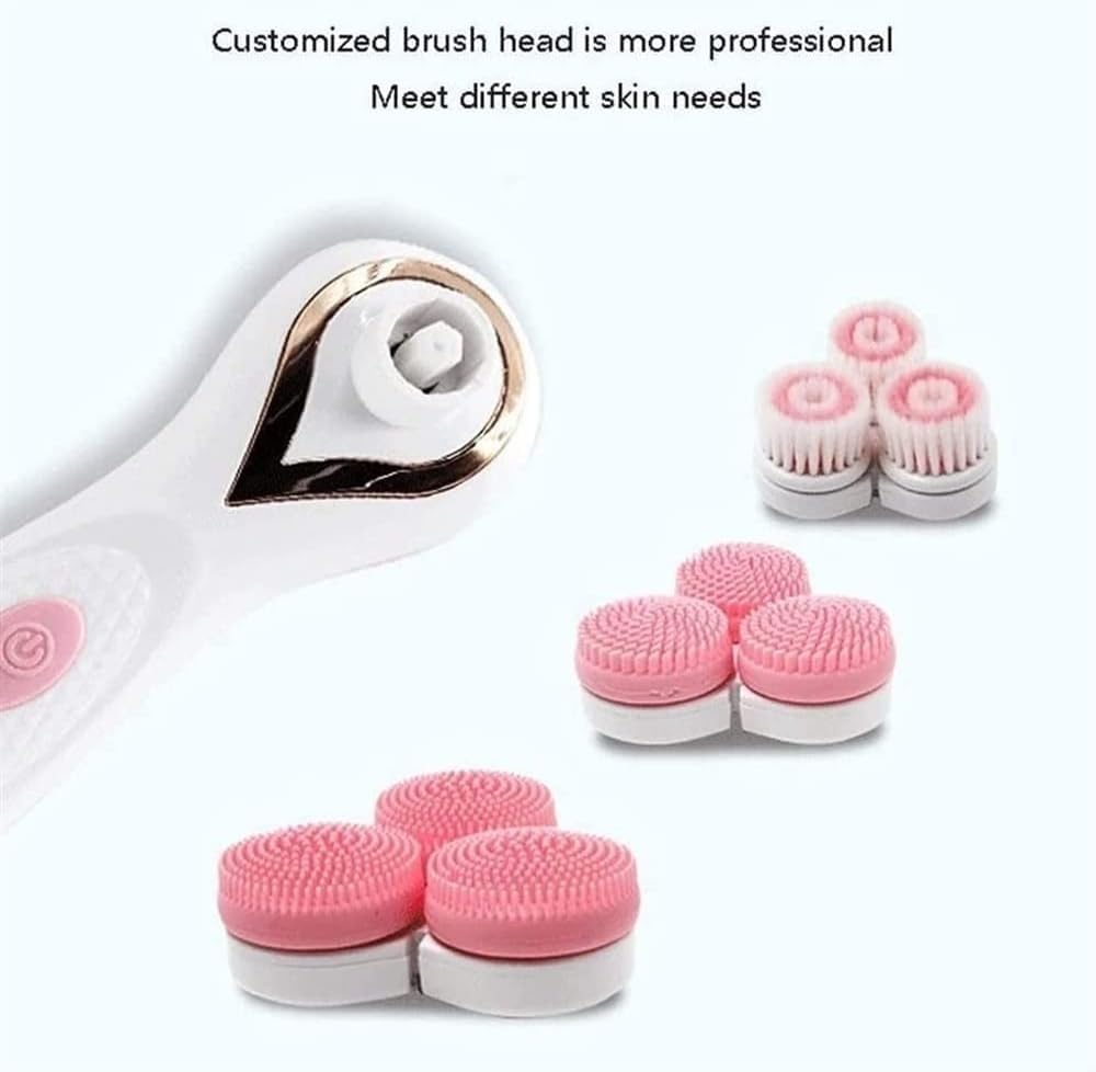 Facial Cleansing Brush, Electric Face Brush Scrubber Rechargeable Facial Exfoliator, Waterproof Spin Cleanser for Exfoliating, Massaging and Deep Cleansing The Perfect Ideal Gift (Color : B)